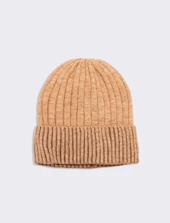 Piazza Italia Cappello da bambino modello cuffia con risvolto a coste - Beige Cheap