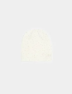 Piazza Italia Cappello da donna modella cuffia con borchiette - panna Bianco Discount