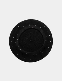 Piazza Italia Cappello da donna modello basco con strass - Nero Outlet