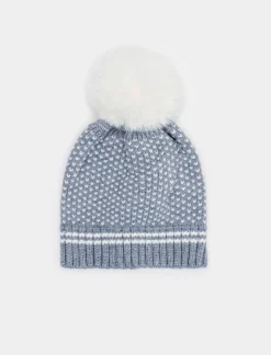 Piazza Italia Cappello da neonato con pon pon - Grigio Clearance