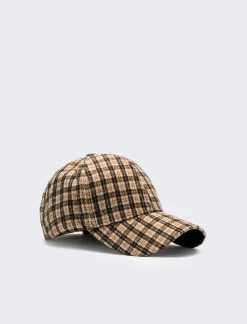 Piazza Italia Cappello da uomo baseball a quadri - Nero Fashion