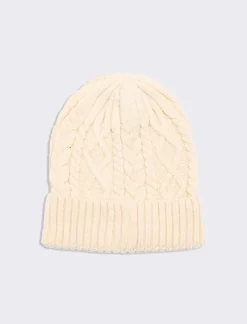 Piazza Italia Cappello da uomo modello cuffia con trecce - panna Bianco New