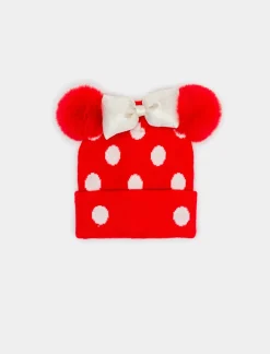 Piazza Italia Cappello modello cuffia da neonata con pon pon e fiocco - Rosso Fashion
