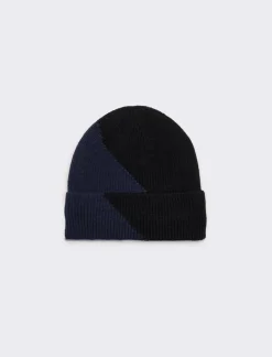 Piazza Italia Cappello modello cuffia da uomo bicolor con risvolto - Blu Discount