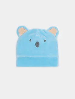 Piazza Italia Cappello modello cuffia motivo orsetto in microciniglia - Denim Blu Best Sale