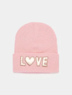 Piazza Italia Cappello modello cuffia patch love da bambina - Rosa Flash Sale