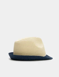 Piazza Italia Cappello uomo falda rigida bicolor - -blu Bianco Flash Sale