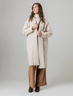 Piazza Italia Cappotto aperto in tessuto bouclè - Avorio Beige Hot