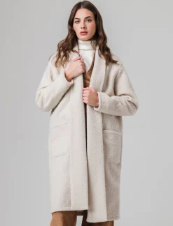 Piazza Italia Cappotto aperto in tessuto bouclè - Avorio Beige Hot