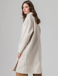 Piazza Italia Cappotto aperto in tessuto bouclè - Avorio Beige Hot