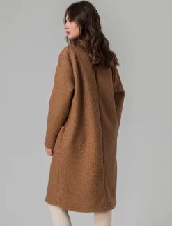 Piazza Italia Cappotto aperto in tessuto bouclè - Cammello Cheap