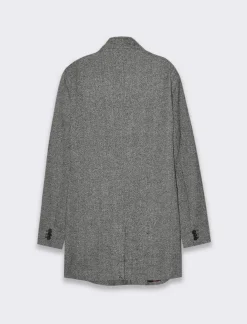 Piazza Italia Cappotto collo coreano in tessuto diagonale - Grigio Fashion