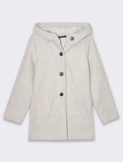 Piazza Italia Cappotto con bottoni in tessuto boucle - Avorio Beige New