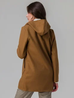 Piazza Italia Cappotto con cappuccio e tasche a taglio - Cammello Discount