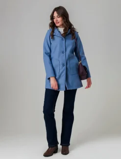 Piazza Italia Cappotto con cappuccio e tasche a taglio - Denim Sale