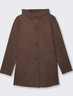 Piazza Italia Cappotto con cappuccio e tasche a taglio - Grigio talpa Outlet