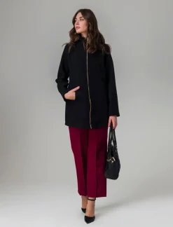 Piazza Italia Cappotto con cappuccio e chiusura con zip - Nero Cheap
