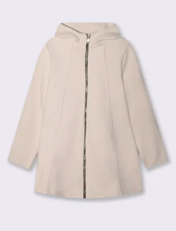 Piazza Italia Cappotto con cappuccio e chiusura con zip - Bianco burro Best
