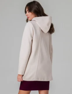 Piazza Italia Cappotto con cappuccio e chiusura con zip - Bianco burro Best