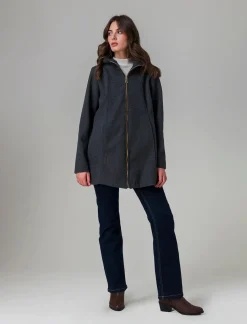 Piazza Italia Cappotto con cappuccio e chiusura con zip - Grigio Best Sale