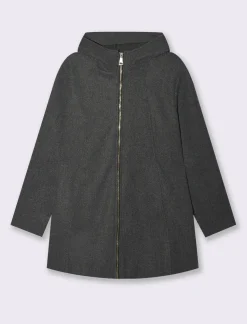 Piazza Italia Cappotto con cappuccio e chiusura con zip - Grigio Best Sale