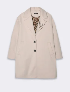 Piazza Italia CAPPOTTO CON SPILLA - Bianco gesso Shop