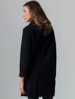 Piazza Italia Cappotto doppiopetto con tasche e toppa sul davanti - Nero Store