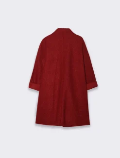 Piazza Italia Cappotto doppiopetto con tasche e toppa sul davanti - Rosso New