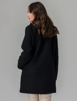 Piazza Italia Cappotto doppiopetto in tessuto bouclè - Nero Online