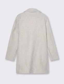 Piazza Italia Cappotto doppiopetto in tessuto bouclè - Avorio Beige Shop