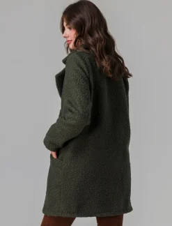 Piazza Italia Cappotto doppiopetto in tessuto bouclè - Ve.milit. Verde Discount