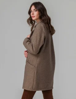 Piazza Italia Cappotto doppiopetto in tessuto bouclè - fango Grigio Shop