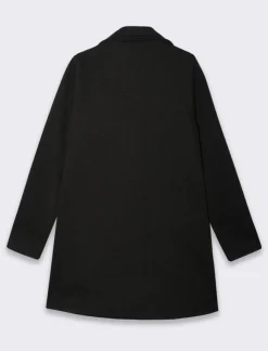 Piazza Italia Cappotto doppiopetto in tessuto diagonale - Nero Sale