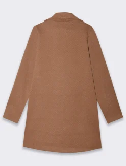Piazza Italia Cappotto doppiopetto in tessuto diagonale - Cammello Best Sale