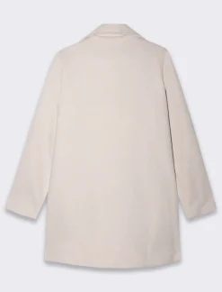 Piazza Italia Cappotto doppiopetto in tessuto diagonale - Bianco gesso Cheap