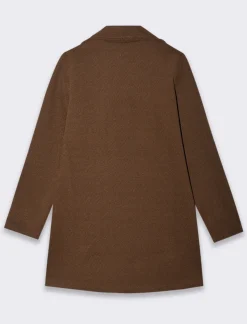 Piazza Italia Cappotto doppiopetto in tessuto diagonale - Moro Shop