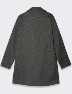 Piazza Italia Cappotto doppiopetto in tessuto diagonale - Grigio Cheap