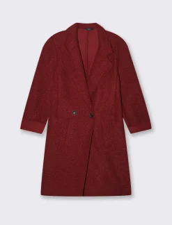 Piazza Italia CAPPOTTO IN TESSUTO BOUCLE' - Rosso india Discount