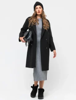 Piazza Italia Cappotto linea squadrata vestibilità over con abbottonatura doppio petto - Nero Online