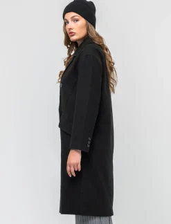 Piazza Italia Cappotto linea squadrata vestibilità over con abbottonatura doppio petto - Nero Online