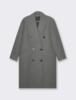 Piazza Italia Cappotto linea squadrata vestibilità over con abbottonatura doppio petto - melange Grigio Cheap
