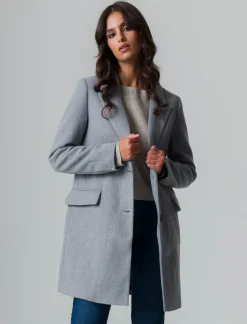 Piazza Italia Cappotto monopetto 2 bottoni collo revers spacchetti sui polsi - chiaro Grigio Best