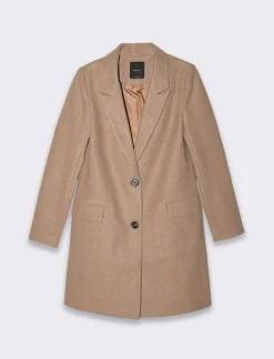 Piazza Italia Cappotto monopetto 2 bottoni collo revers spacchetti sui polsi - Cammello Beige Shop