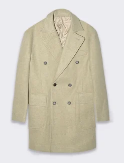 Piazza Italia Cappotto regular fit collo a revers classico e maniche lunghe - ecru Beige Sale