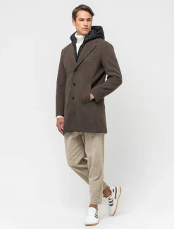 Piazza Italia Cappotto regular fit con gilet e cappuccio - Moro Marrone Best