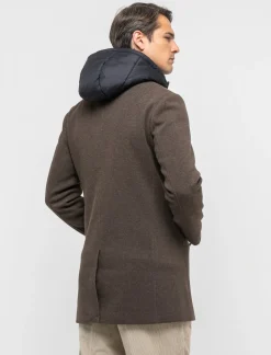 Piazza Italia Cappotto regular fit con gilet e cappuccio - Moro Marrone Best