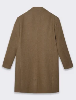 Piazza Italia Cappotto regular fit con collo a revers a punta e maniche lunghe - fango Grigio Discount