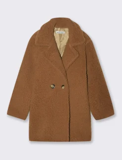 Piazza Italia Cappotto teddy da bambina. - Cammello Clearance