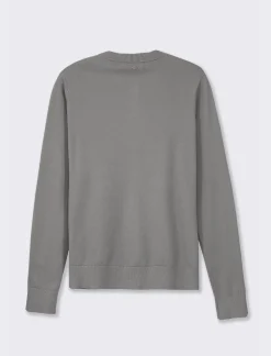 Piazza Italia Cardigan a girocollo in maglia fine vestibilità comfort - Antracite melange Grigio Online