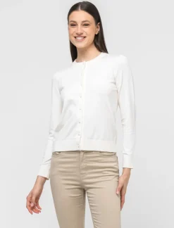 Piazza Italia Cardigan a girocollo in maglia fine vestibilità comfort - Avorio Beige Cheap